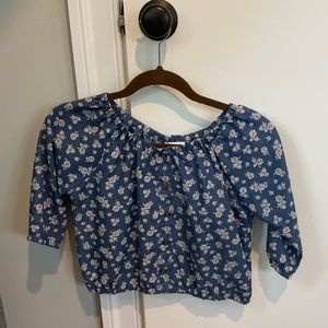 floral off the shoulder crop top